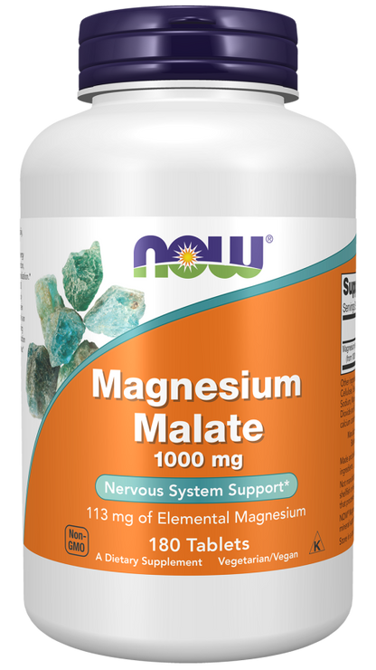 NOW® - Magnesium Malate 1000 mg - 180 Tablets | One Life Health