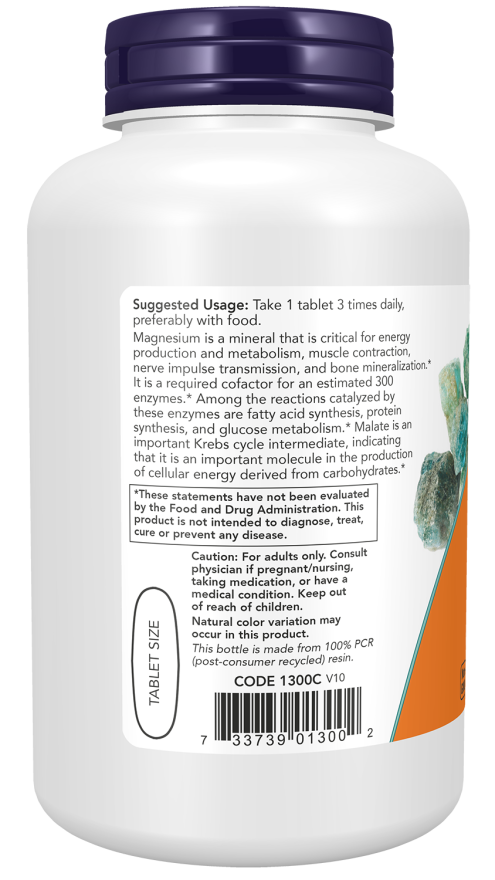 NOW® - Magnesium Malate 1000 mg - 180 Tablets | One Life Health