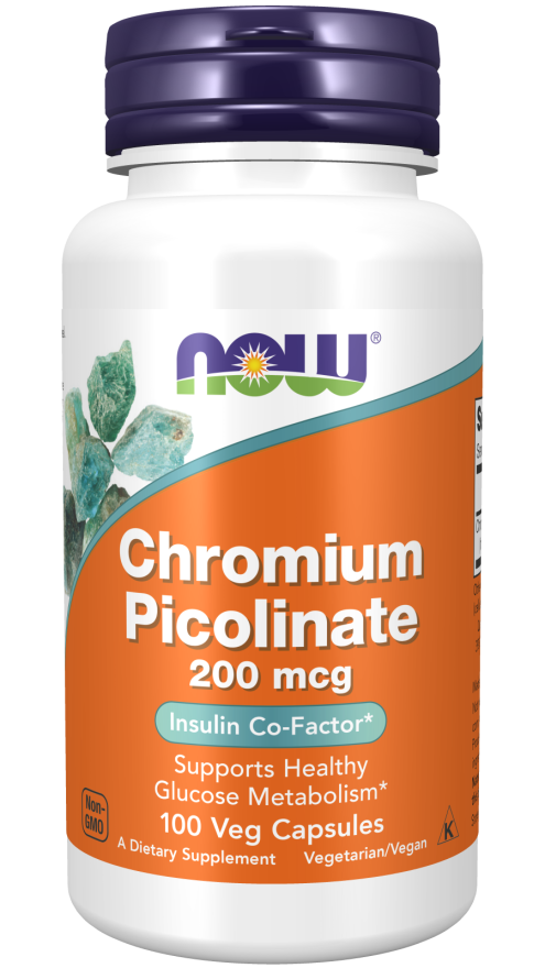 NOW® - Chromium Picolinate 200 mcg - 100 Veg Capsules | One Life Health