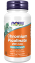 NOW® - Chromium Picolinate 200 mcg - 100 Veg Capsules