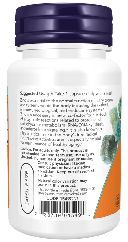 NOW® - Zinc Picolinate 50 mg - 60 Veg Capsules | One Life Health
