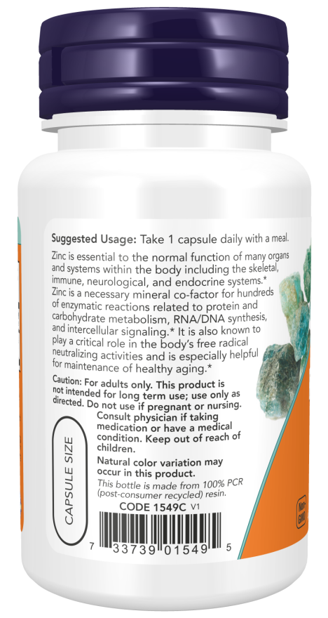 NOW® - Zinc Picolinate 50 mg - 60 Veg Capsules | One Life Health