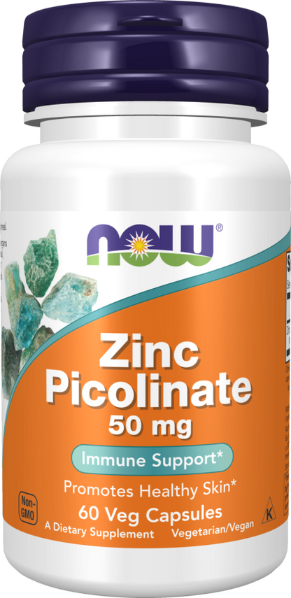 NOW® - Zinc Picolinate 50 mg - 60 Veg Capsules | One Life Health
