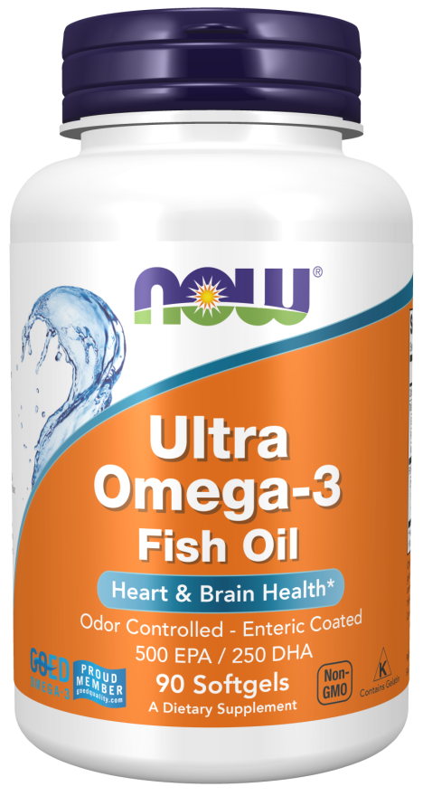 NOW® - Ultra Omega-3 Fish Oil (Bovine Gelatin) - 90 Softgels | One Life Health