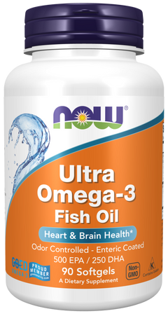 NOW® - Ultra Omega-3 Fish Oil (Bovine Gelatin) - 90 Softgels