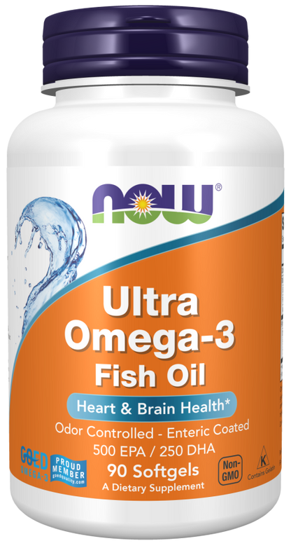 NOW® - Ultra Omega-3 Fish Oil (Bovine Gelatin) - 90 Softgels | One Life Health