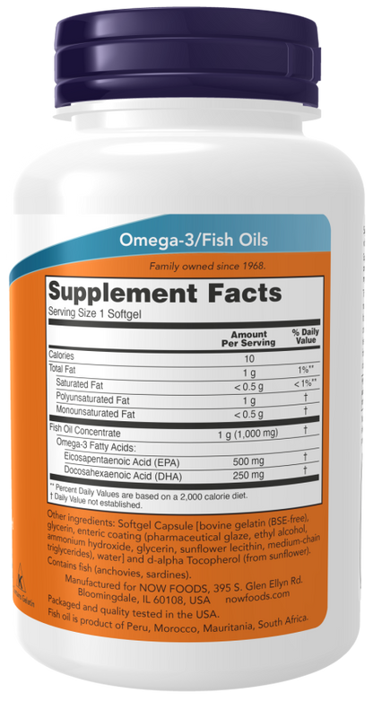 NOW® - Ultra Omega-3 Fish Oil (Bovine Gelatin) - 90 Softgels | One Life Health