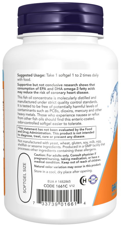 NOW® - Ultra Omega-3 Fish Oil (Bovine Gelatin) - 90 Softgels | One Life Health