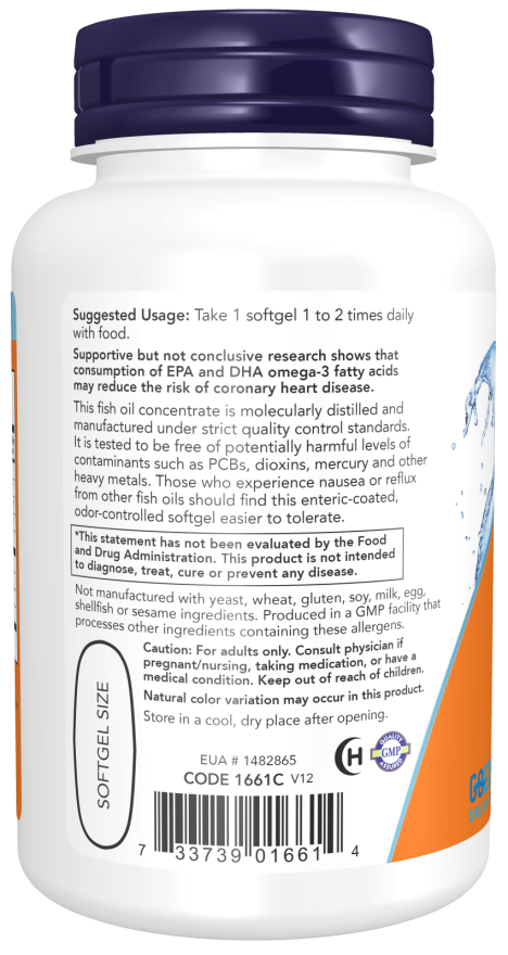 NOW® - Ultra Omega-3 Fish Oil (Bovine Gelatin) - 90 Softgels | One Life Health