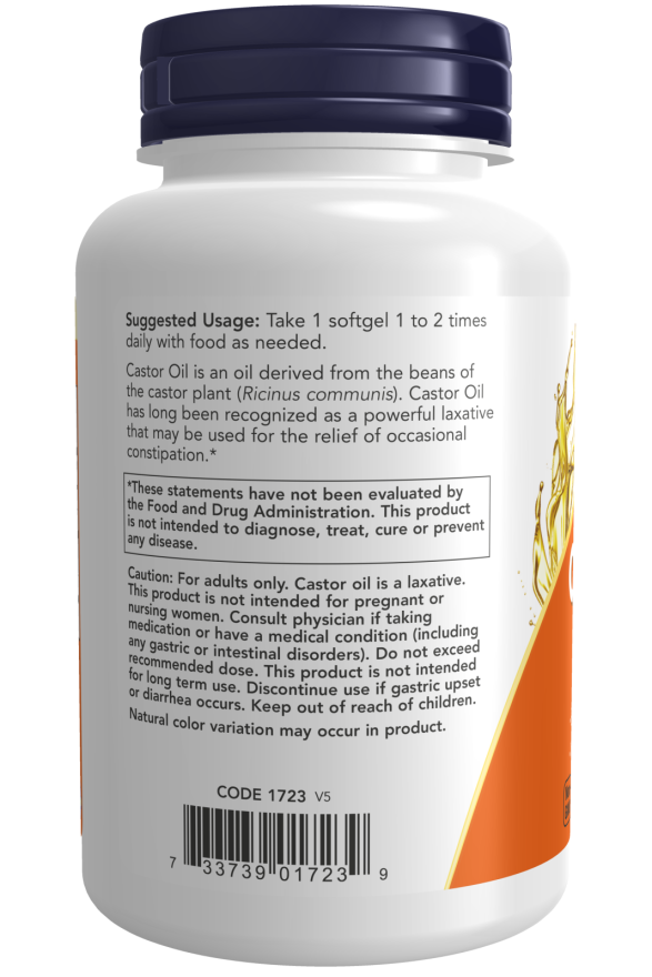 NOW® - Castor Oil 650 mg - 120 Softgels | One Life Health