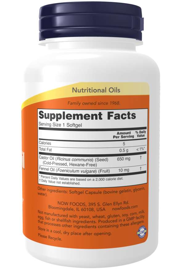 NOW® - Castor Oil 650 mg - 120 Softgels | One Life Health