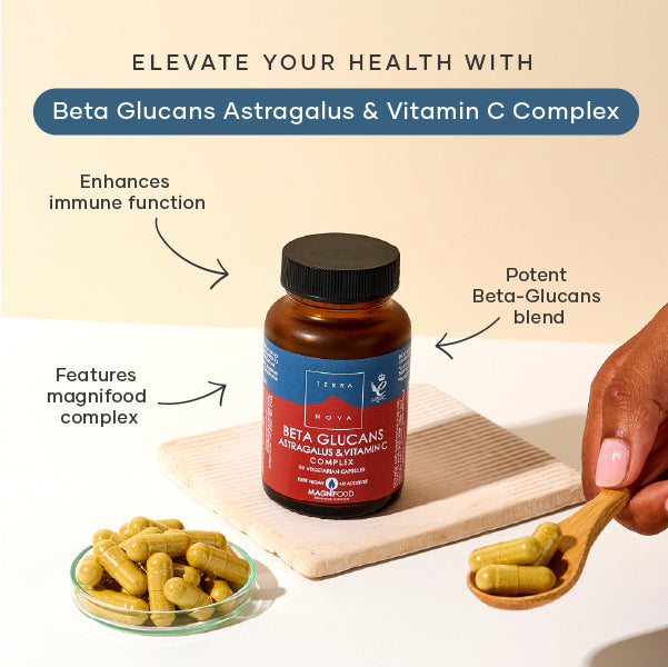 TERRANOVA - Beta Glucans Astragalus & Vitamin C Complex - 50 Capsules | One Life Health