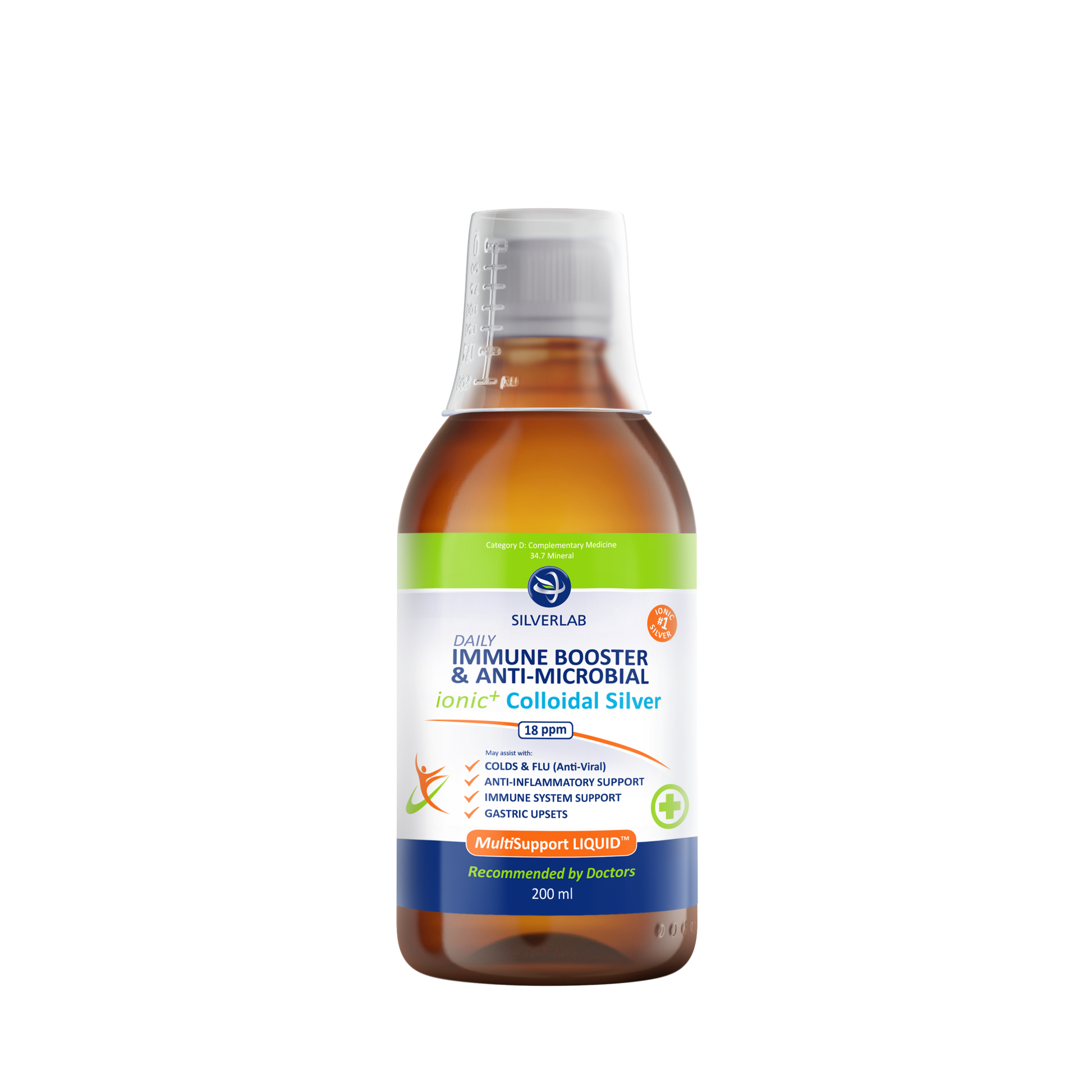 SILVERLAB - IONIC⁺ COLLOIDAL SILVER LIQUID 200 ML | One Life Health