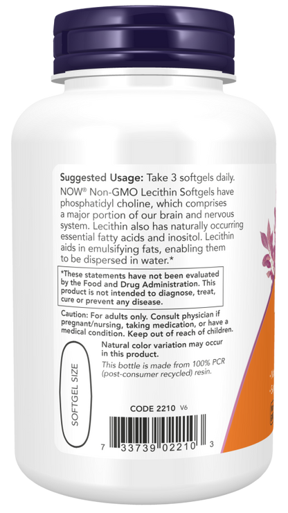 NOW® - Lecithin 1200 mg - 100 Softgels | One Life Health