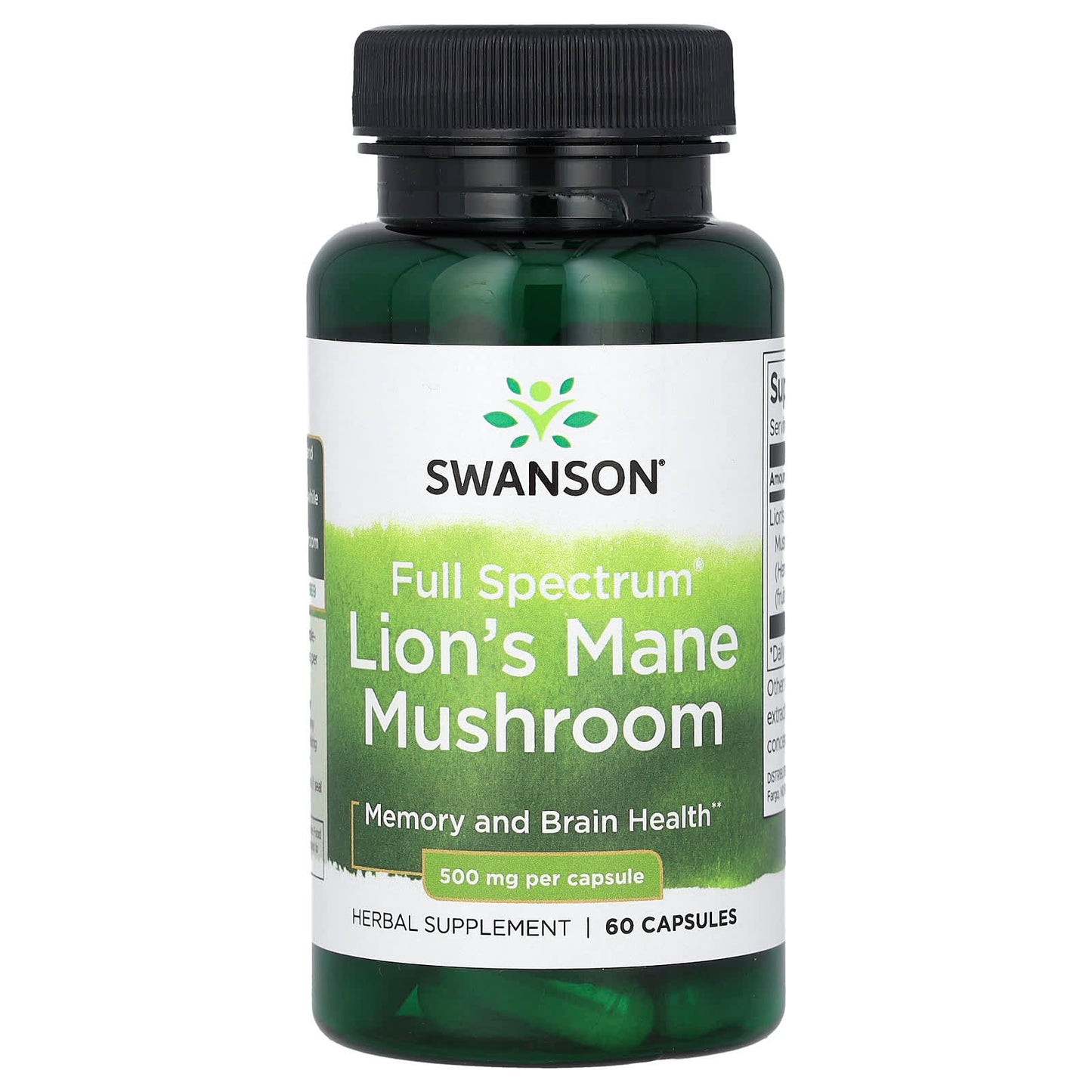 SWANSON - Full Spectrum Lion's Mane Mushroom 500 mg - 60 Capsules | One Life Health