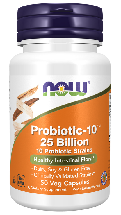 NOW® - Probiotic-10™ 25 Billion - 50 Veg Capsules | One Life Health