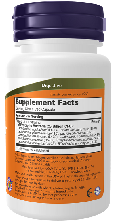 NOW® - Probiotic-10™ 25 Billion - 50 Veg Capsules | One Life Health