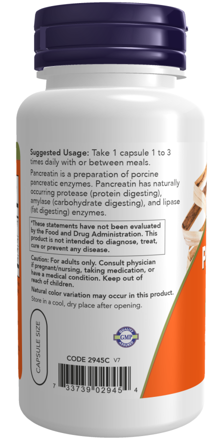 NOW® - Pancreatin 2000 - 100 Capsules | One Life Health