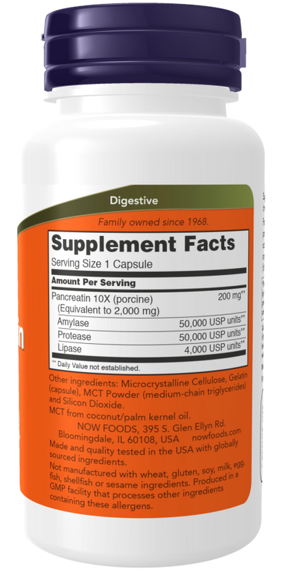 NOW® - Pancreatin 2000 - 100 Capsules | One Life Health