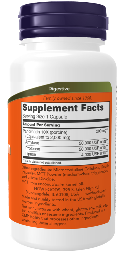 NOW® - Pancreatin 2000 - 100 Capsules | One Life Health