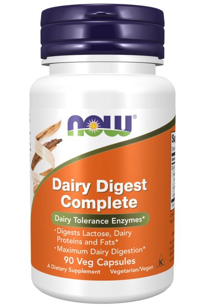 NOW® - Dairy Digest Complete - 90 Veg Capsules | One Life Health