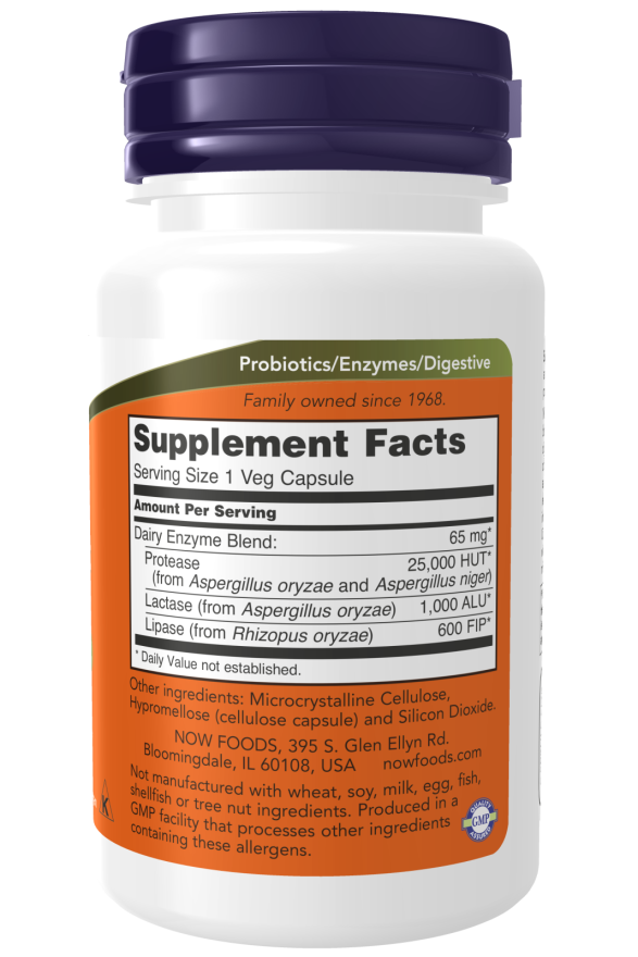 NOW® - Dairy Digest Complete - 90 Veg Capsules | One Life Health