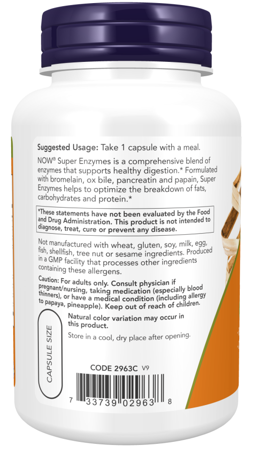 NOW® - Super Enzymes - 90 Veg Capsules | One Life Health