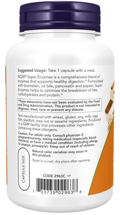 NOW® - Super Enzymes - 90 Veg Capsules | One Life Health