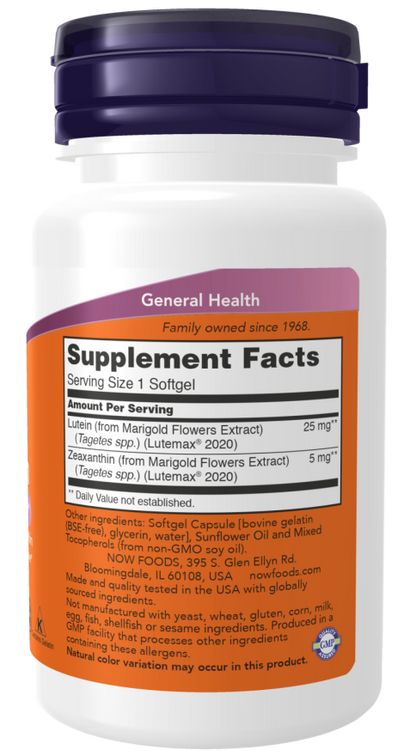NOW® - Lutein & Zeaxanthin - 60 Softgels | One Life Health