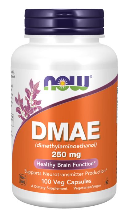 NOW® - DMAE 250 mg - 100 Veg Capsules | One Life Health
