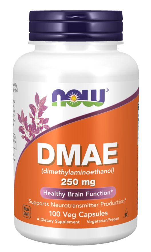 NOW® - DMAE 250 mg - 100 Veg Capsules | One Life Health