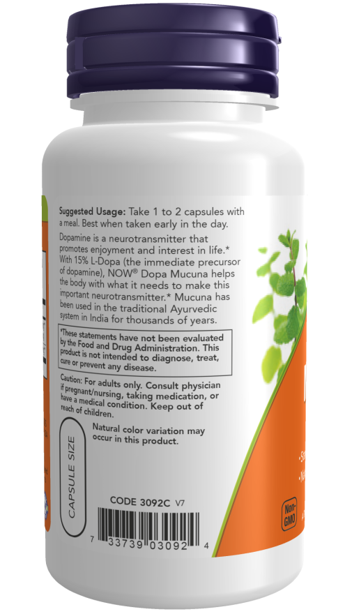 NOW® - Dopa Mucuna - 90 Veg Capsules | One Life Health