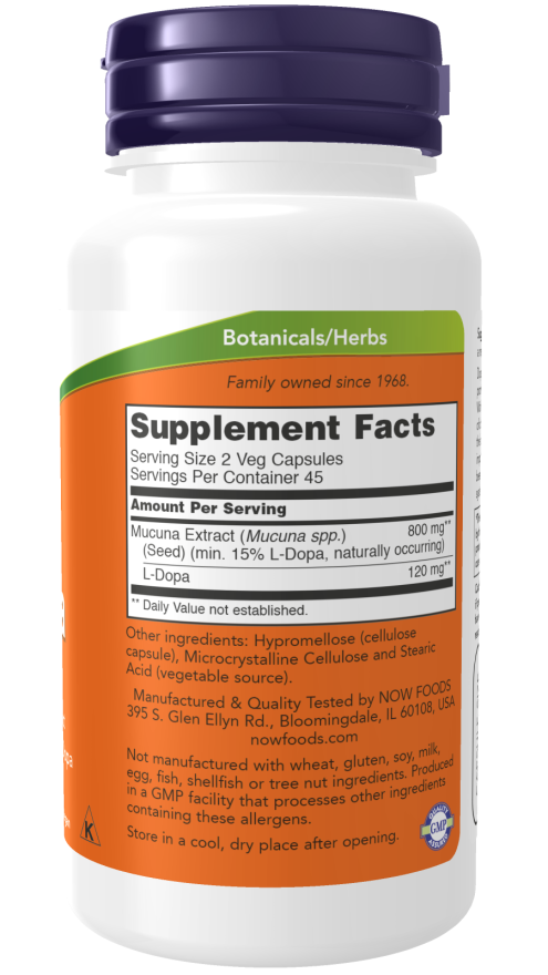 NOW® - Dopa Mucuna - 90 Veg Capsules | One Life Health
