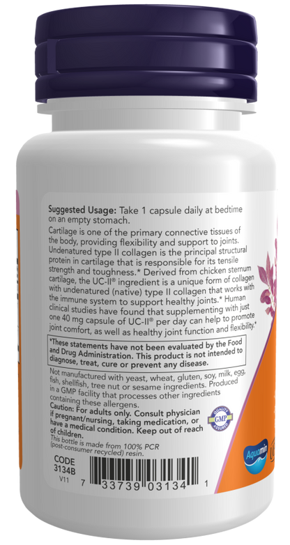 NOW® - UC-II® Type II Collagen - 60 Capsules | One Life Health