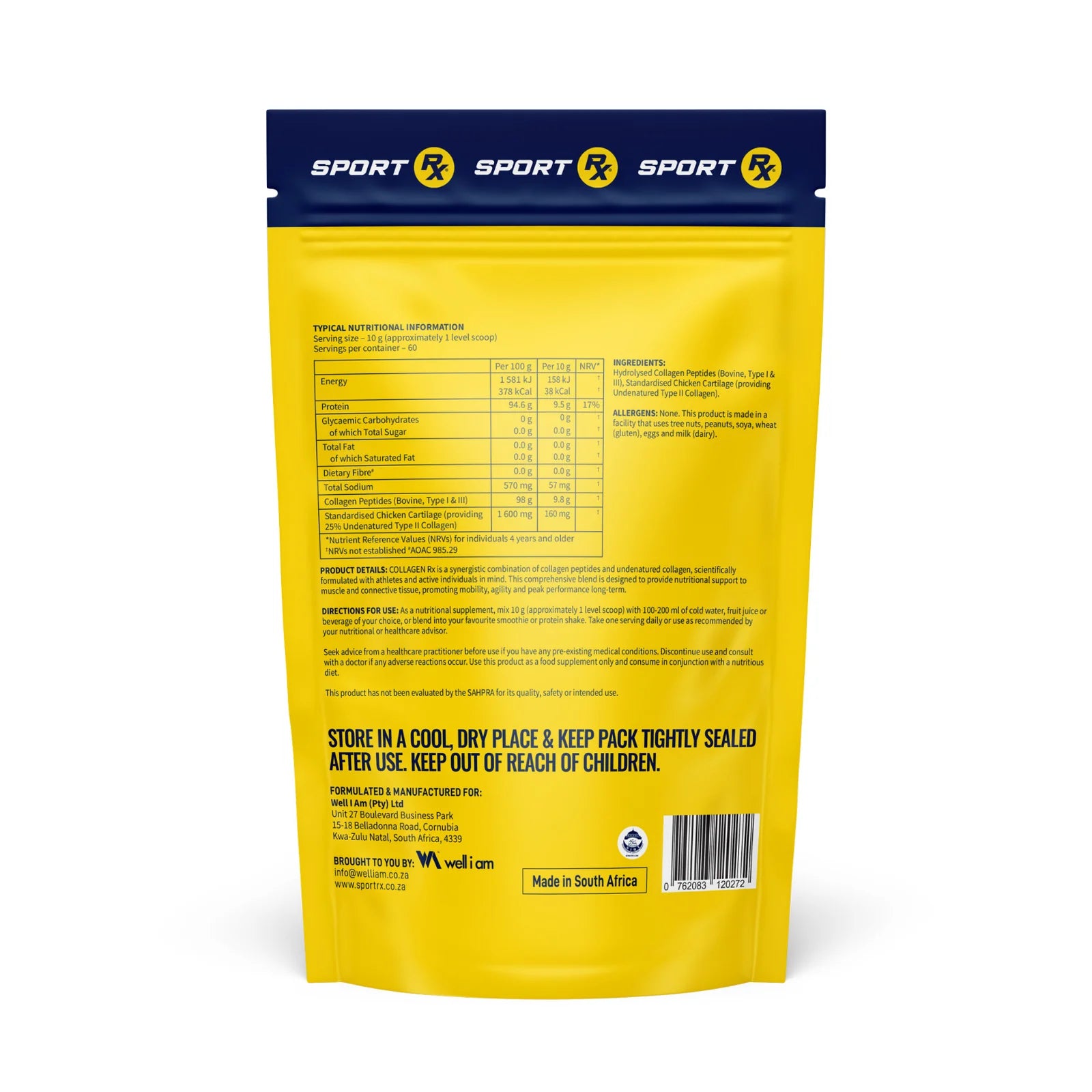 SPORT RX - Sport Rx Type I, II & III Collagen - 600g