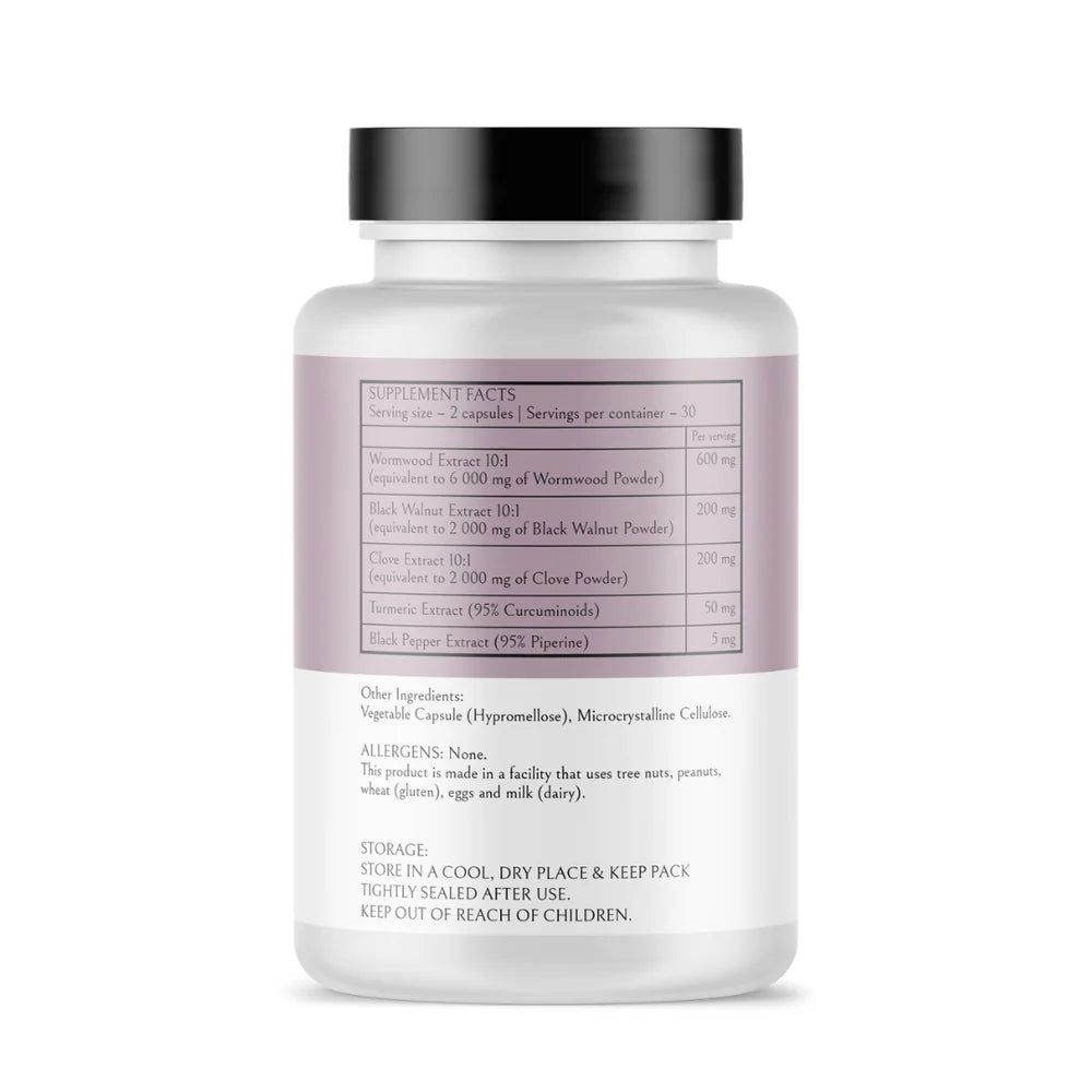REMEDY GREENS - Parasite & Worm Cleanse - 60 Veg Capsules