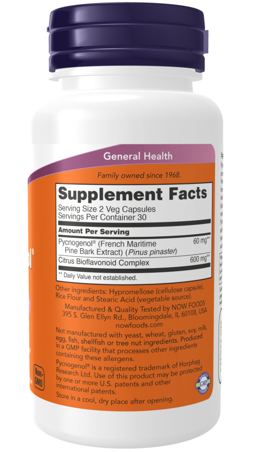NOW - Pycnogenol® 30 mg - 60 Veg Capsules | One Life Health