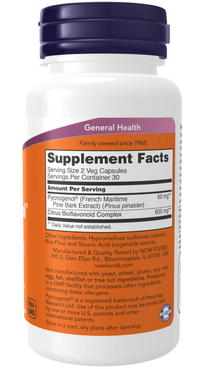 NOW - Pycnogenol® 30 mg - 60 Veg Capsules | One Life Health