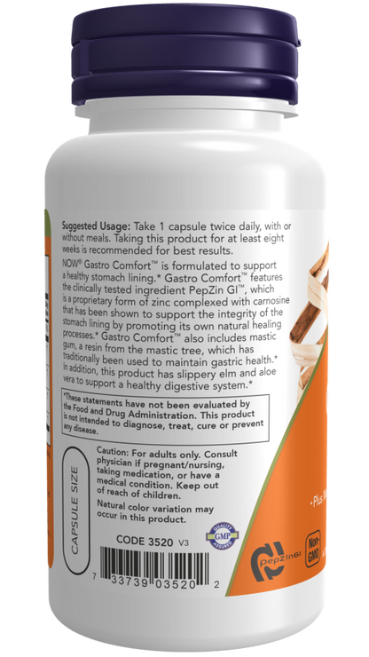 NOW® - Gastro Comfort™ with PepZin GI™ - 60 Veg Capsules | One Life Health