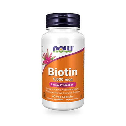 Now® - Biotin 5,000 Mcg - 60 Veg Capsules
