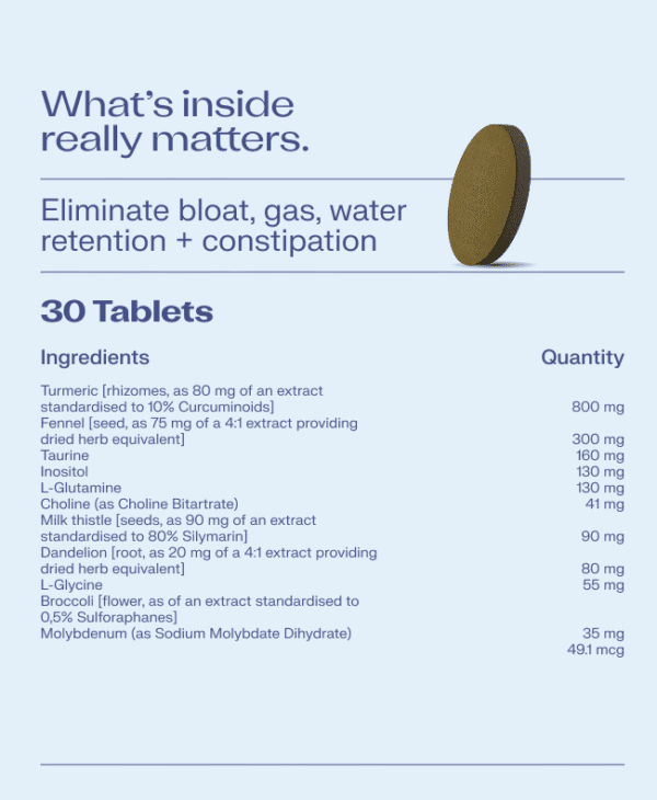 VitaminMe - Debloating + Digestion - 30 Tablets
