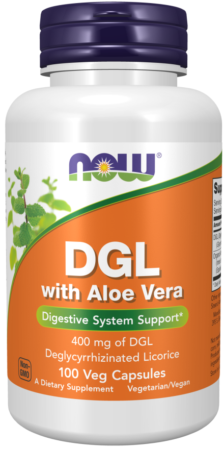 NOW® - DGL with Aloe Vera - 100 Veg Capsules | One Life Health
