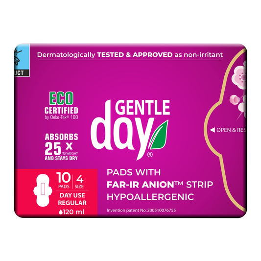 GENTLE DAY - Hypoallergenic Regular Flow Pads - 10 Pads | One Life Health
