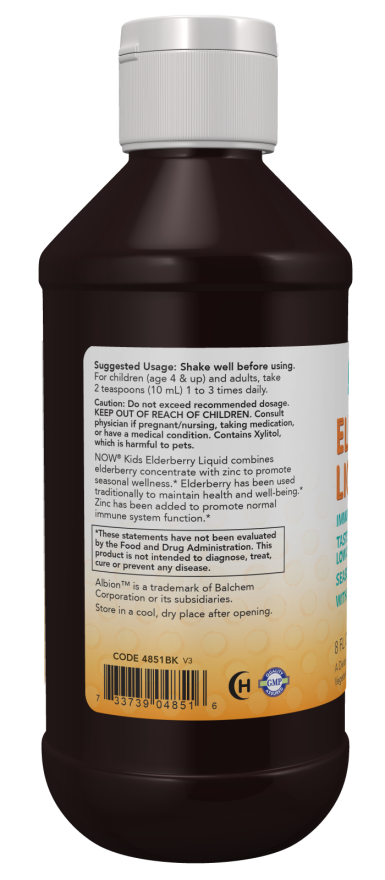 NOW® - Elderberry Liquid for Kids - 237ml | One Life Health