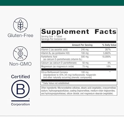 Metagenics Cortico-B5B6 60 tablets bottle for adrenal and B vitamin support