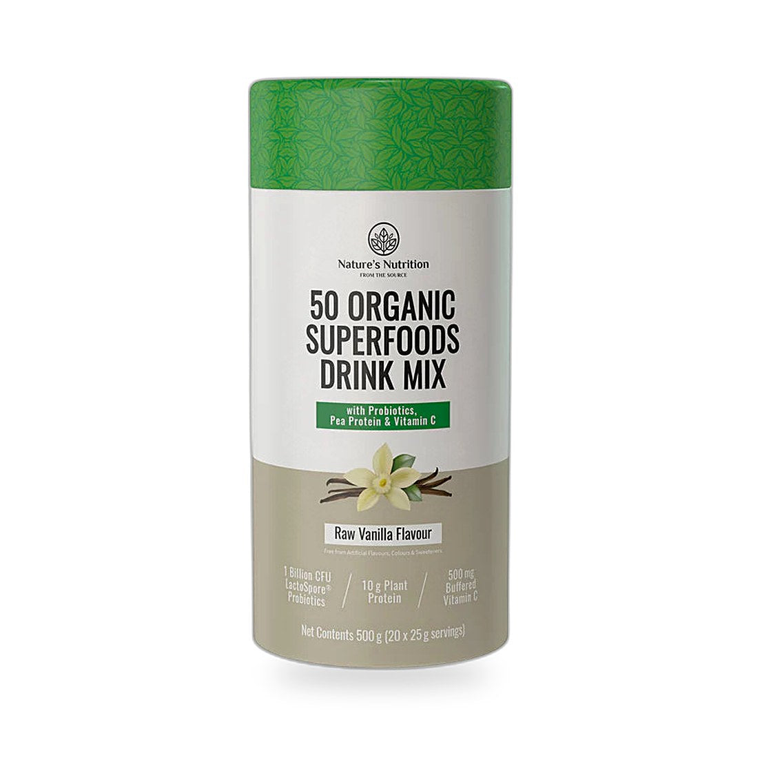 Nature'S Nutrition - Raw Vanilla Superfoods Drink Mix - 500G