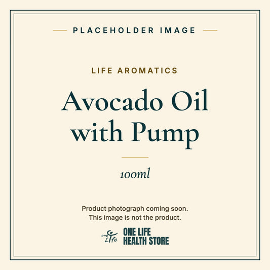 Placeholder image – LIFE AROMATICS Avocado Oil with Pump 100ml photograph coming soon