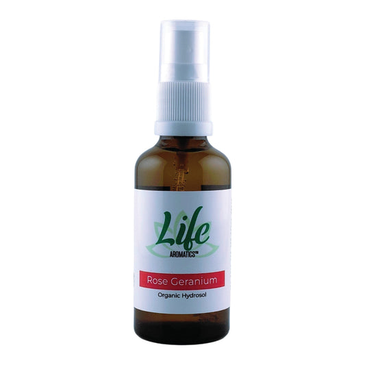 LIFE AROMATICS - Organic Rose Geranium Hydrosol - 50ml | One Life Health