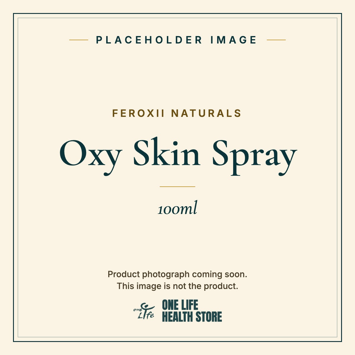Placeholder image – FEROXII NATURALS Oxy Skin Spray 100ml photograph coming soon