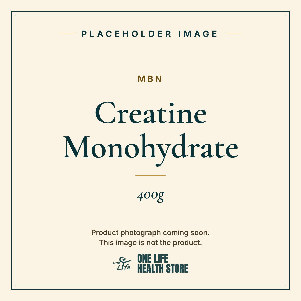 Placeholder image – MBN Creatine Monohydrate 400g photograph coming soon
